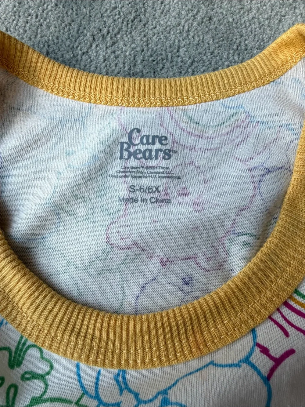 Care Bears White Tank Dress with Yellow Trim and Multicolor Print